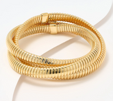 UltraFine 950 Silver 3-Strand Gold Clad Rolling Tubogas Bracelet Avg
